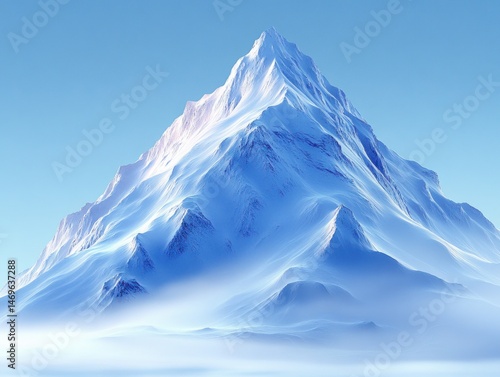 Wallpaper Mural Majestic snow-capped mountain peak against a clear sky.  Vast, pristine, icy landscape Torontodigital.ca