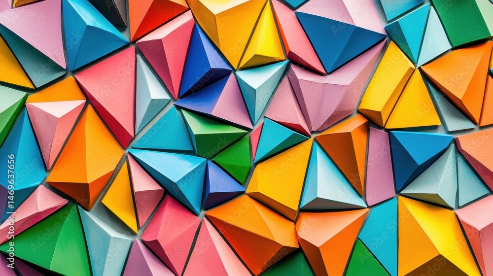 Colorful Abstract Pattern of Triangles and Polygons on Background Colorful Abstract Pattern of Triangles and Polygons on Background
