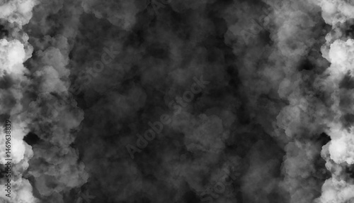 realistic white fog or smoke on a black background. Smoke abstract illustration
