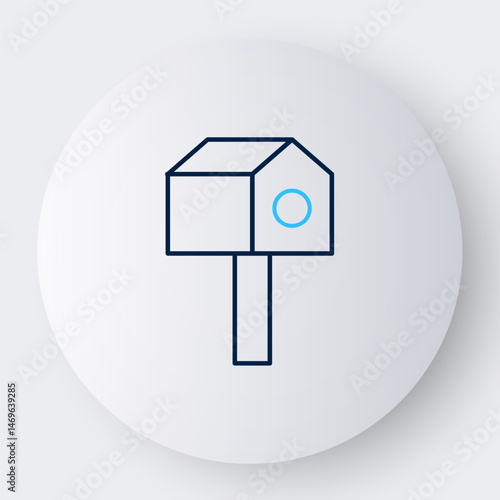Line Bird house icon isolated on white background. Nesting box birdhouse, homemade building for birds. Colorful outline concept. Vector