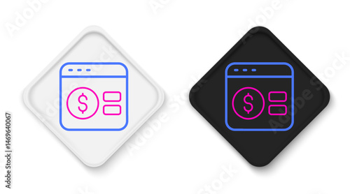 Line Online poker table game icon isolated on white background. Online casino. Colorful outline concept. Vector