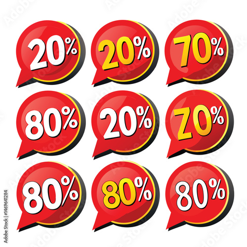 Discount Percentage Sale Signs