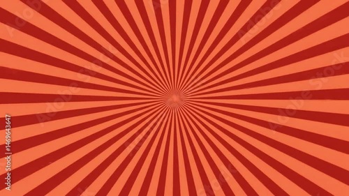 Red and Orange Sunburst Background Animation, Radiating Pattern Visual Effect, quiz background
