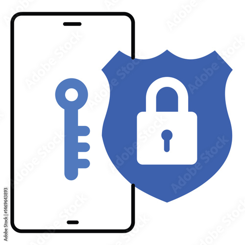 Vector Icon For Two-Factor Authentication With Password And Mobile Verification