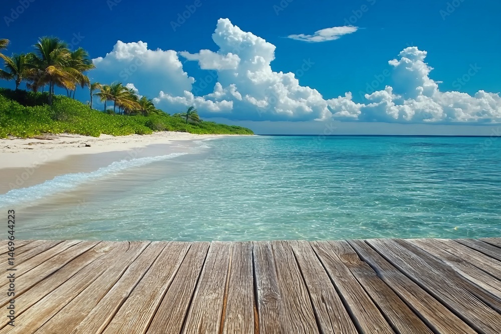Fototapeta premium A bright wide-format background image on the theme of summer holidays on the islands.