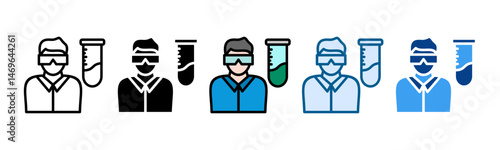 Lab Technician Icon Set Multiple Style Collection