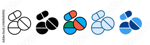 Placebo Pill Icon Set Multiple Style Collection