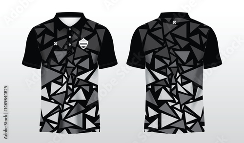black polo sport shirt sublimation jersey template