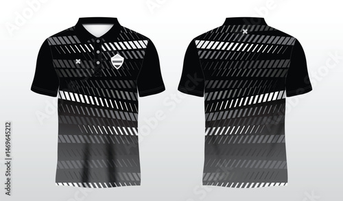 black polo sport shirt sublimation jersey template