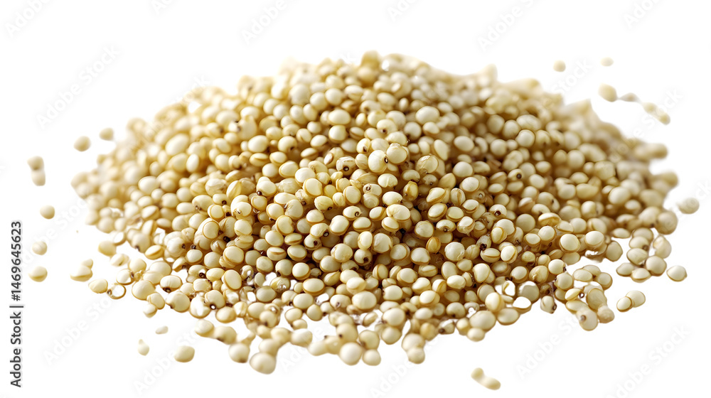Fresh Quinoa Seeds on Pure White Background, Ideal for Food Presentations and Nutrition Blogs Fresh Quinoa Seeds on Pure White Background, Ideal for Food Presentations and Nutrition Blogs