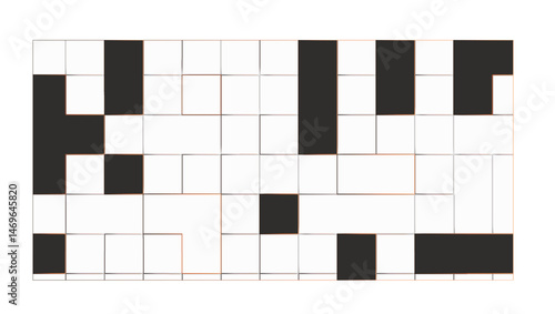 Abstract black and white tile pattern with soft shadows creating a geometric background.