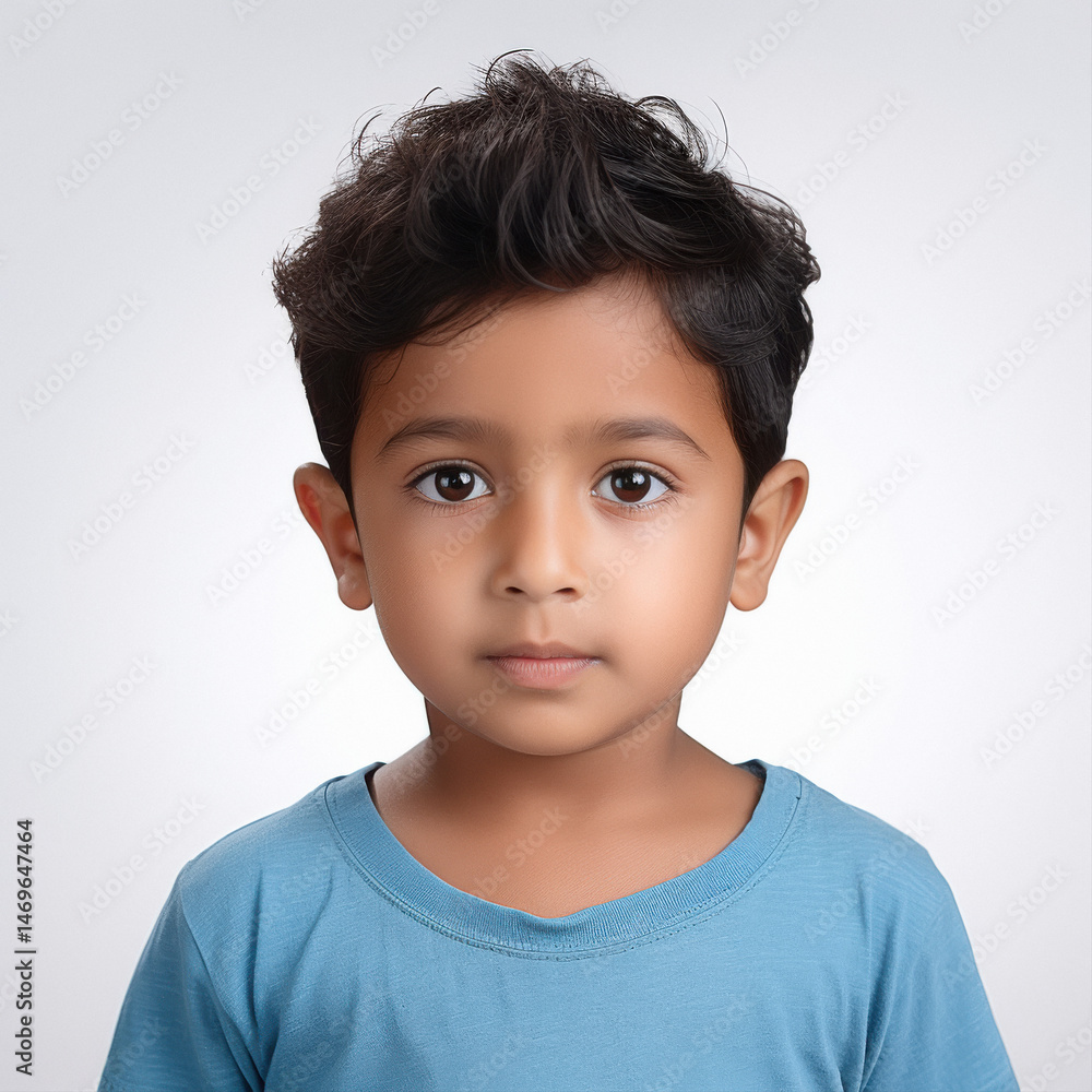 Indian little boy wearing light blue t-shirt. Indian little boy wearing light blue t-shirt.