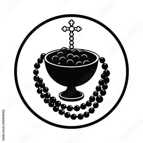 Rosary Beads Circling Sweet Dish