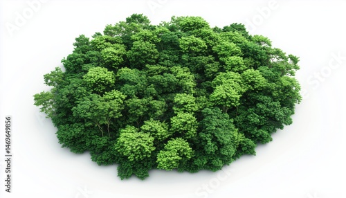 Green Rain Forest In Asia Captured From An Aerial Perspective. The Lush Canopy Of The Forest Covers The Landscape In Shades Of Green.