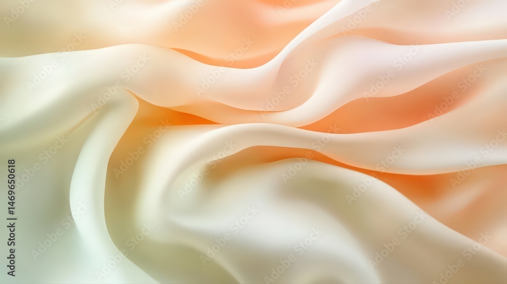 Obraz premium Peach and Cream Fabric Drape Abstract Background