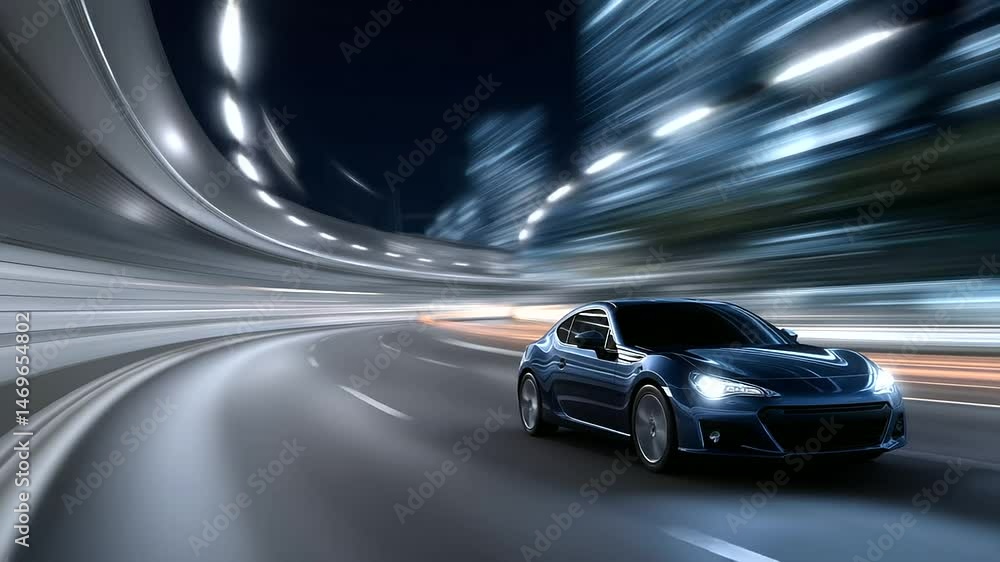 Evening Commute Through a Tunnel with Streaking Lights Evening Commute Through a Tunnel with Streaking Lights