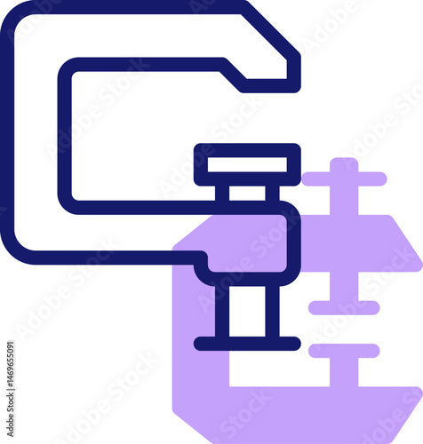 clamps illustration on a white background    