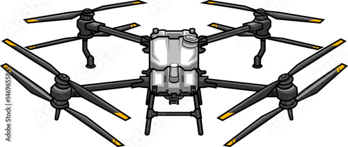 Agricultural drones sprayers quad copters flying to spray chemical fertilizers in greenhouse smart farming innovation technology