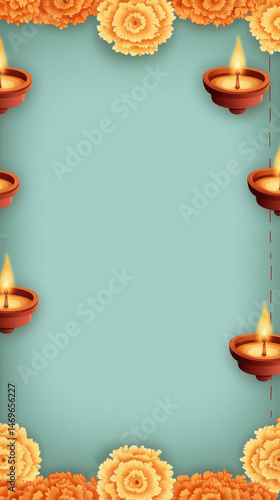 hanging traditional oil lamp on diwali festival
