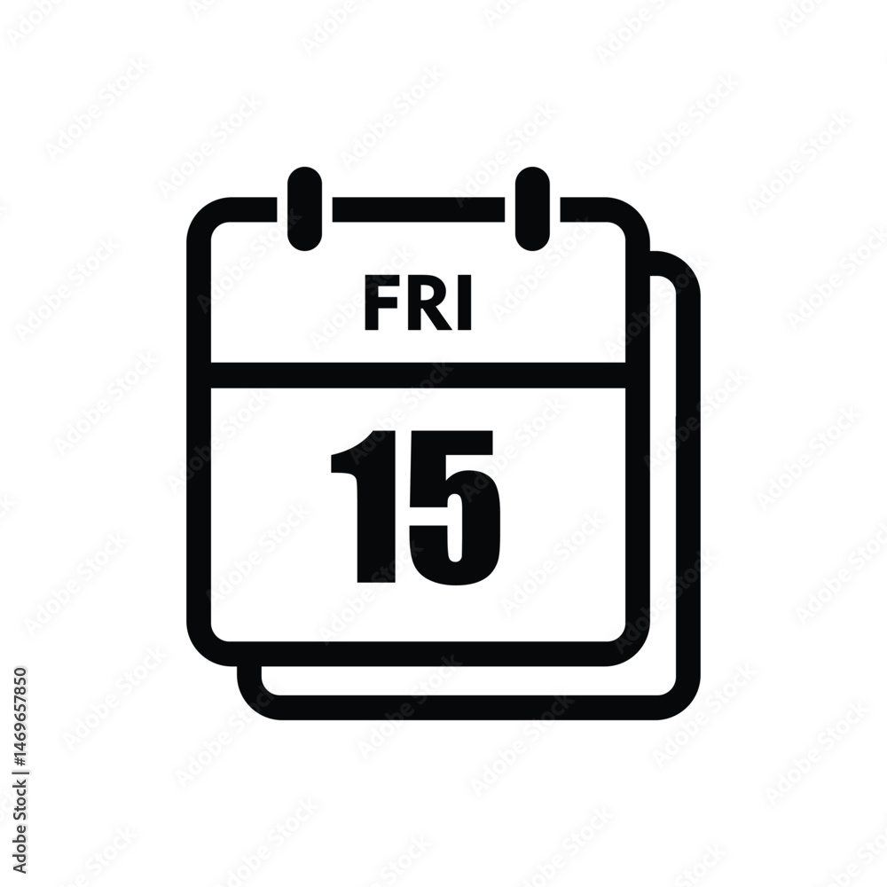 14 friday icon with white background, calender icon 14 friday icon with white background, calender icon