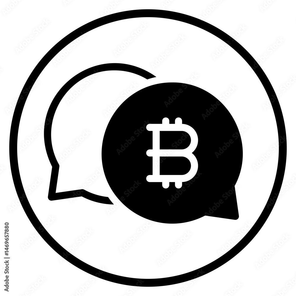 Fototapeta premium bitcoin glyph icon
