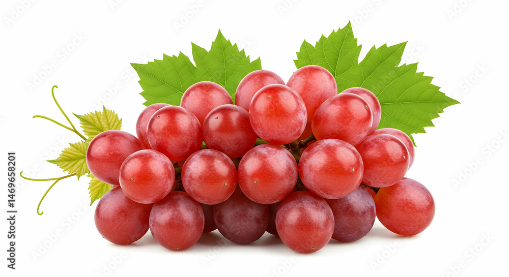 Obraz premium Fresh Red Grapes Juicy Sweet Fruit Healthy Snack Antioxidant Rich Vitamins Delicious Clusters Vine Fruit Nature