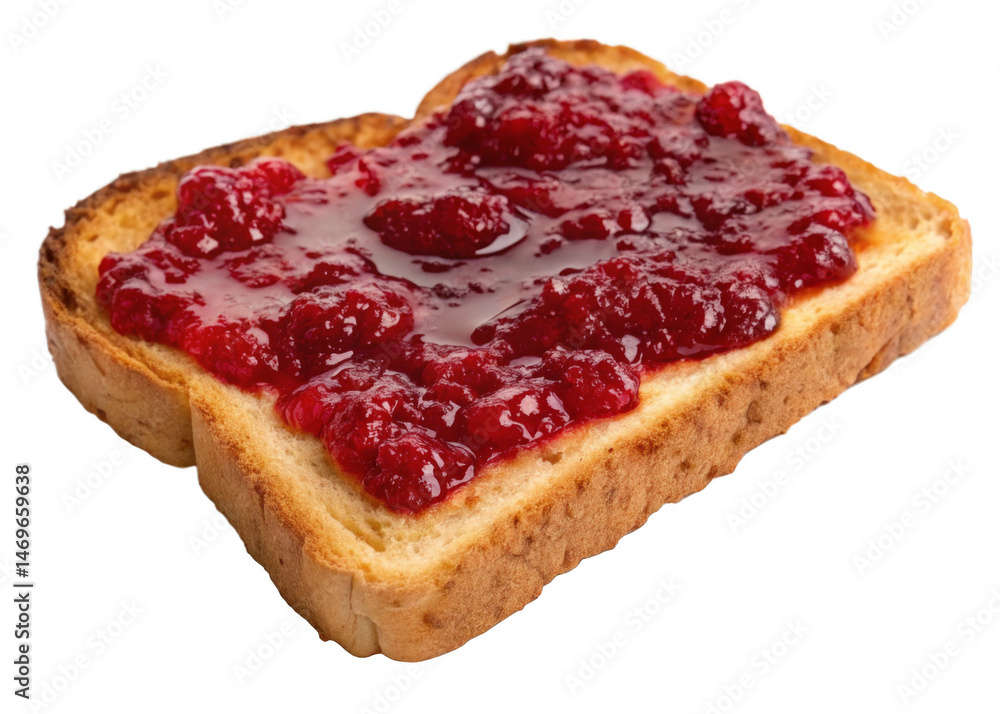 Raspberry Jam toast isolated on a transparent background. Raspberry Jam toast isolated on a transparent background.