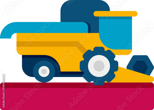 combine harvester illustration on a white background     