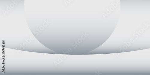 Abstract Metallic silver gradient background. Minimalistic subtle wavy silver silk texture. 3D vector illustration.