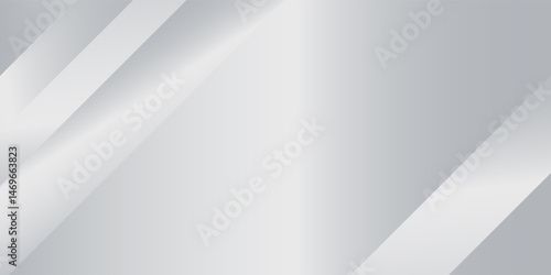 Abstract Metallic silver gradient background. Minimalistic subtle wavy silver silk texture. 3D vector illustration.