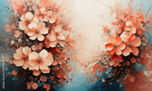 Romantic Soft Pink Floral Background With Gentle Light
