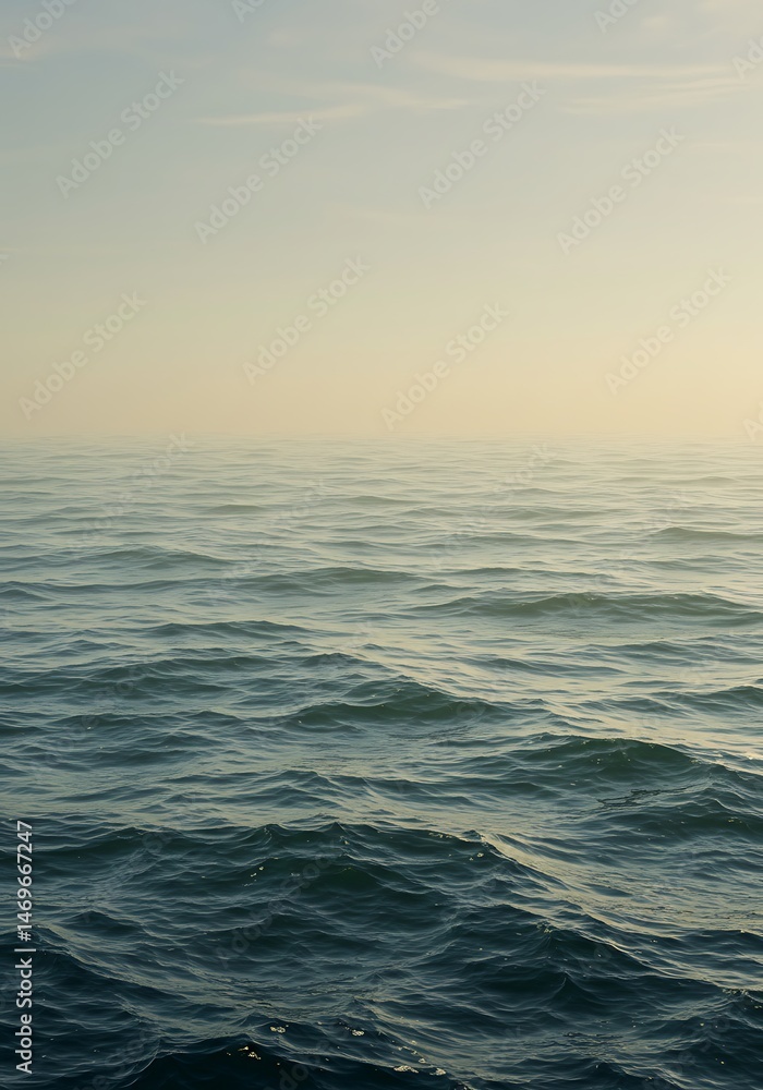 Fototapeta premium Serene Seascape: Calm Waters at Dawn AI Generated
