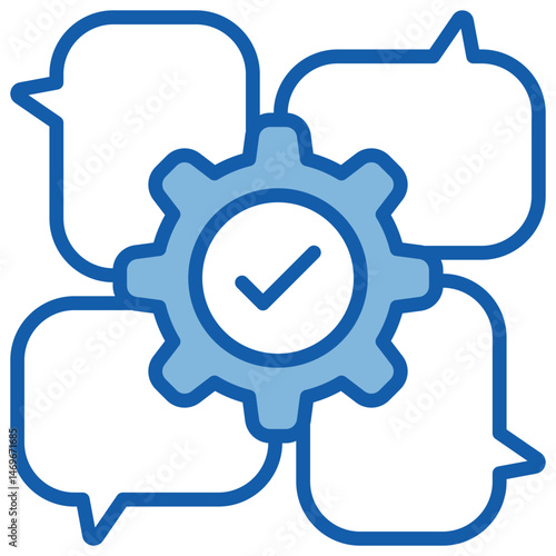 Collaboration Blue White Icon