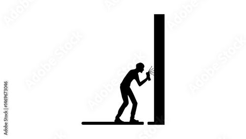 Street artist symbol, black isolated silhouette