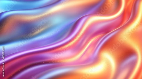 Wallpaper Mural Abstract iridescent waves, glowing, digital art background, design element Torontodigital.ca