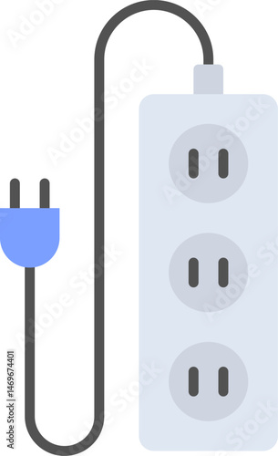 extension cord illustration on a white background    