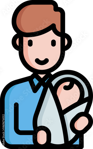 father illustration on a white background     