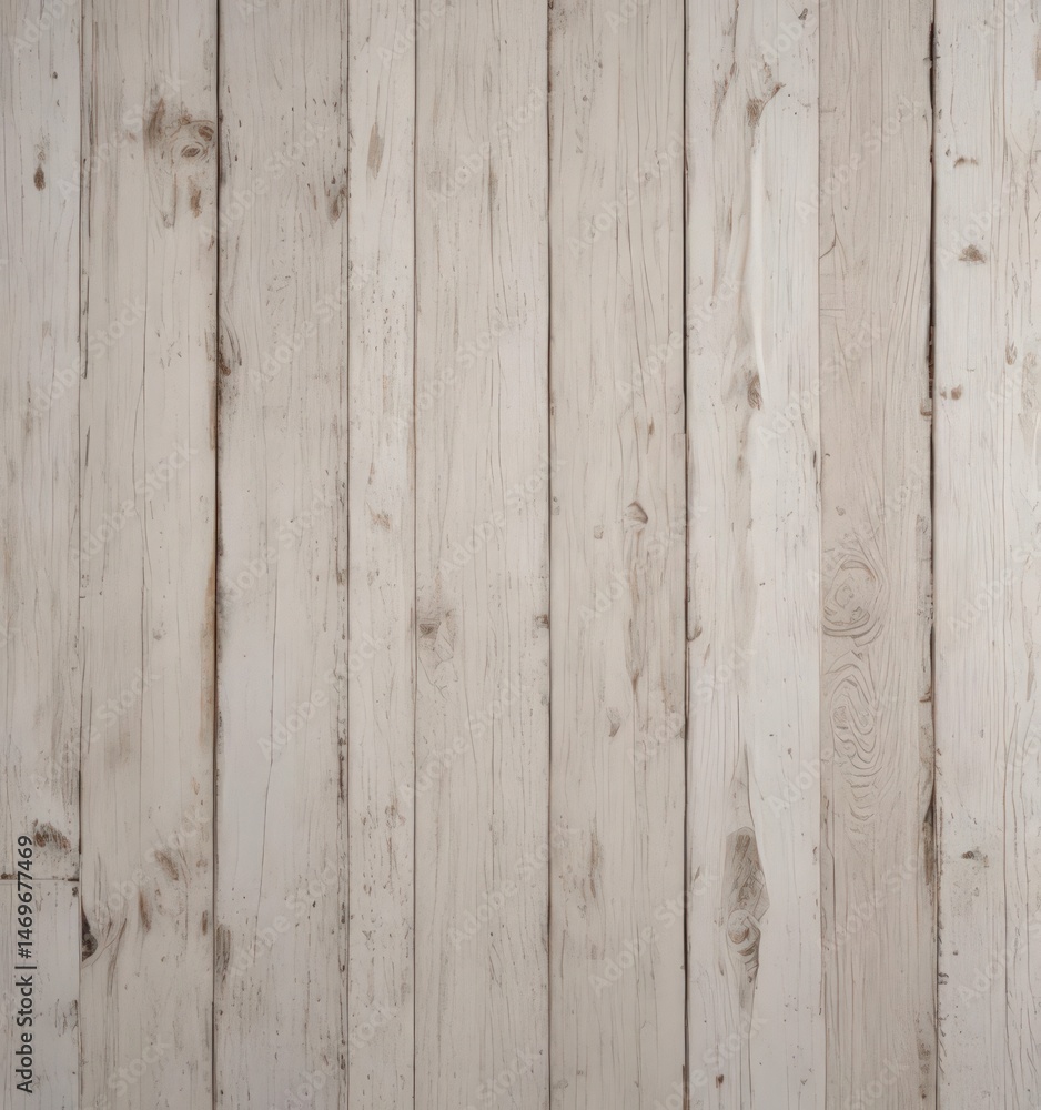 Fototapeta premium Textured whitewashed wood planks, rustic grain visible , wood background texture, paneling