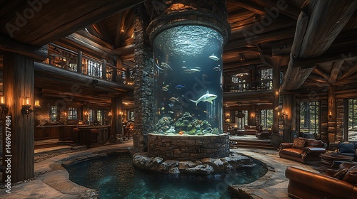 Luxurious rustic cabin interior images
