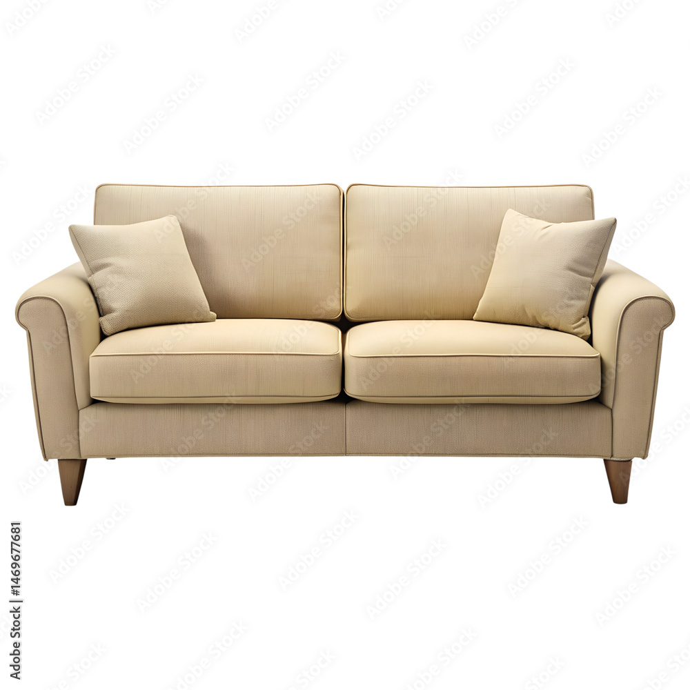 Fototapeta premium Sofa isolated on transparent background.