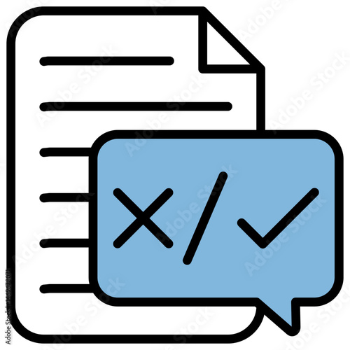 Evaluation Blue Black Icon