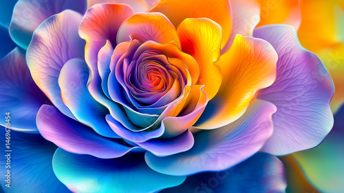 A vibrant and colorful rose with mesmerizing hues, symbolizing beauty and nature's elegance.
