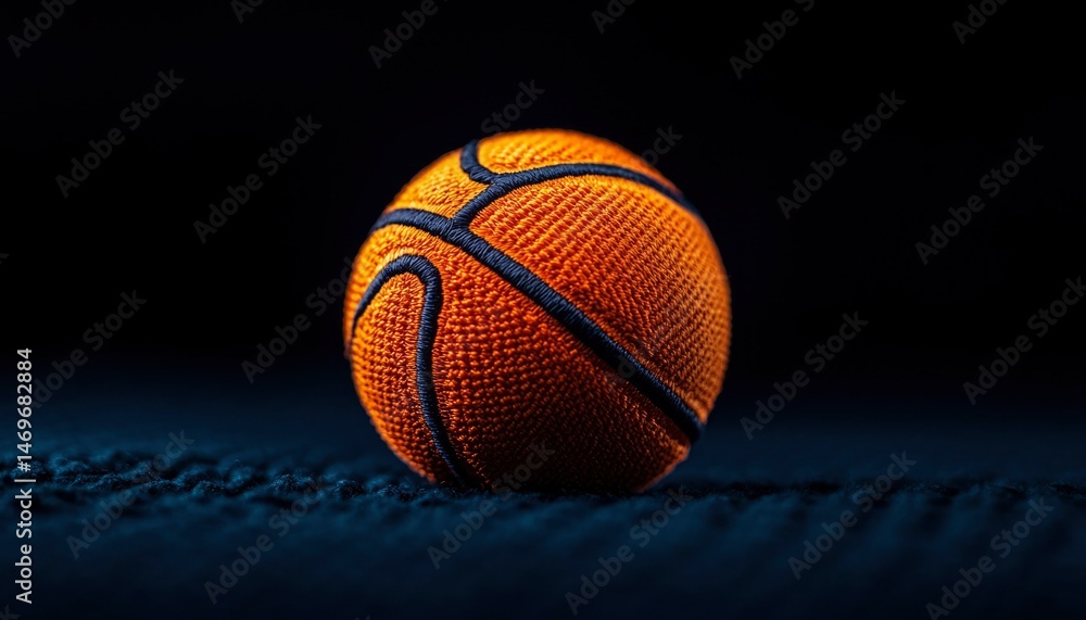 Obraz premium Orange basketball on dark surface