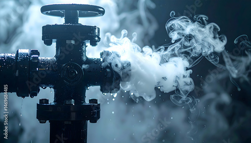 Industrial Valve with Escaping Steam
