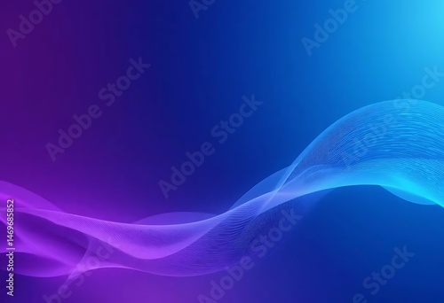 Abstract Flowing Lines on Gradient Background in Blue and Purple