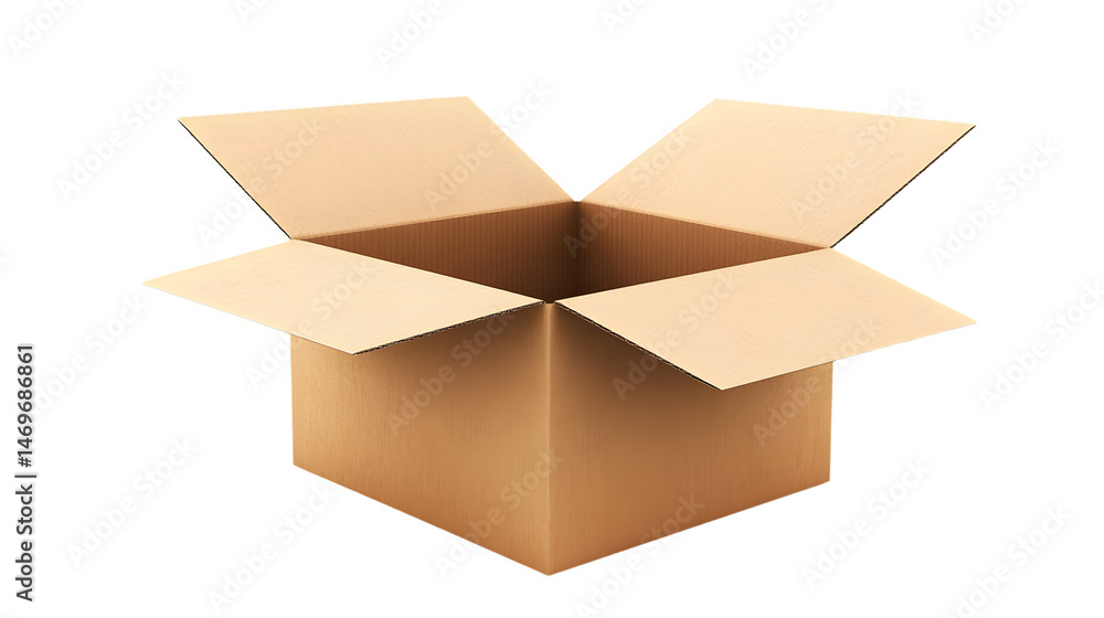 Professional Open Cardboard Box Isolated on Transparent Background for Packaging and Shipping Professional Open Cardboard Box Isolated on Transparent Background for Packaging and Shipping