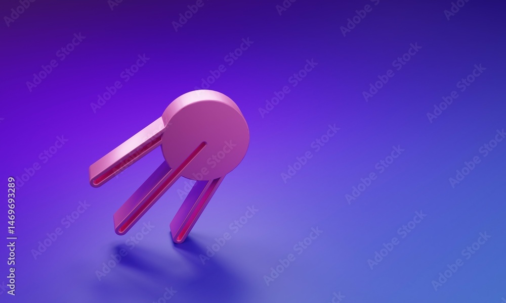 Pink Satellite icon isolated on purple-blue background. Minimalism concept. 3D render illustration Pink Satellite icon isolated on purple-blue background. Minimalism concept. 3D render illustration
