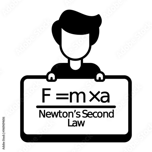 Newton’s Second Law Formula Icon
