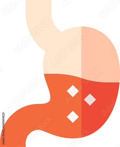 indigestion illustration on a white background     