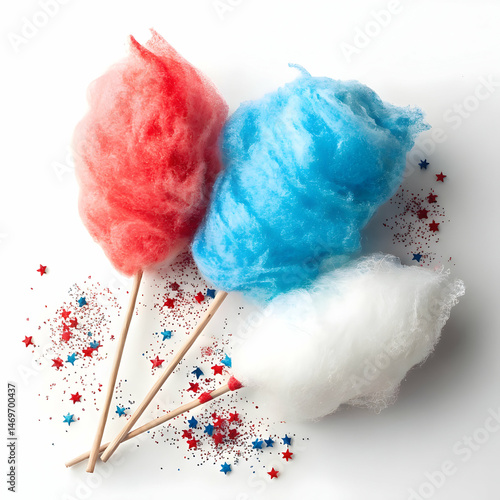 Patriotic Cotton Candy: Red, White, and Blue Festive Treat